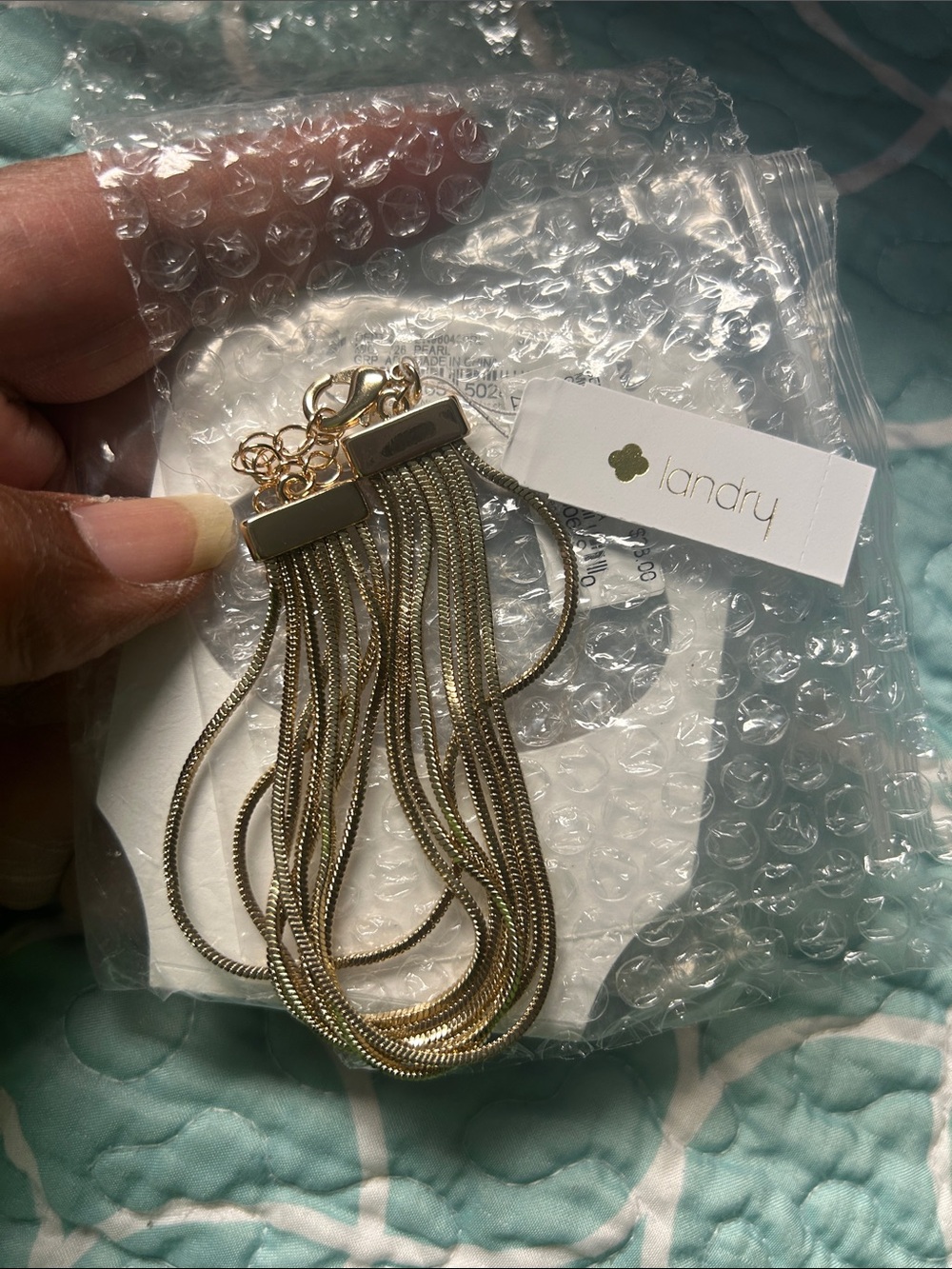Landry Gold-Tone Multi-Strand Snake Chain Bracelet